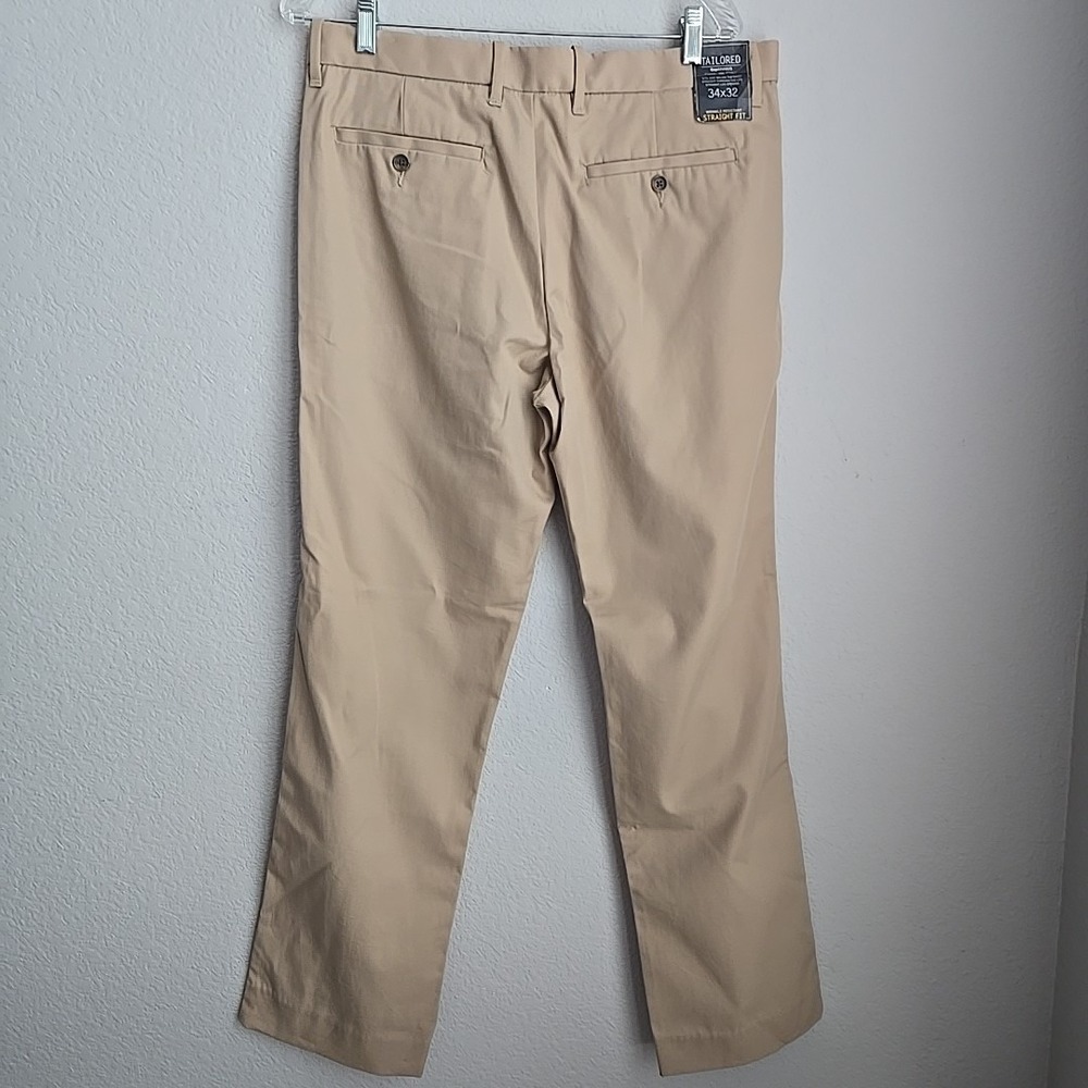 Gap Khakis Straight Leg Pant 34x32 NWT Tailored Chino Business Casual Staple - Picture 2 of 7